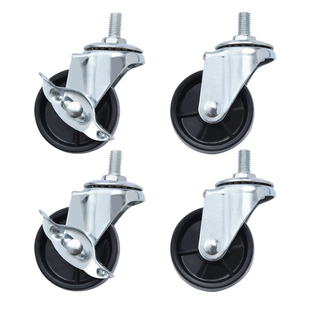 不锈钢货架万向轮置物架脚轮工业轮子移J动家具配件桌脚滑轮刹车