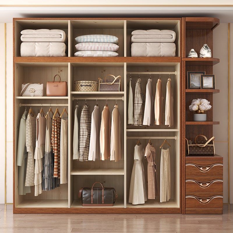 挂衣柜家用卧室202p4新款实木衣柜全实木现代中式对开门原木大衣,住宅家具,独立衣柜,淘宝优惠券,粉丝福利购,淘宝优惠卷