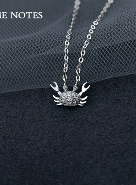 银项链女可爱螃蟹925银锁骨链巨蟹座小巧韩版银饰品生日七夕首饰