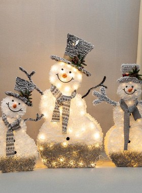 圣诞节装饰品雪人公仔玩偶摆件店铺圣诞树下场景氛围布置拍照道具