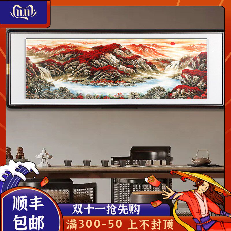 新中式高档客厅沙发背景墙装饰画高档大气手工铜雕画2024新品挂画