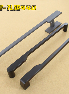 淋浴房玻璃门e拉手隔断移门黑色浴室门异型创意不锈钢304门把手44