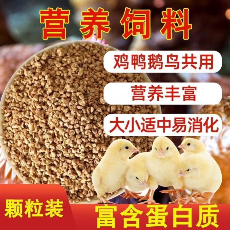 20斤大袋小鸡饲料雏鸡饲料大颗粒鸡鸭鹅养殖专用食料0--6周开口料