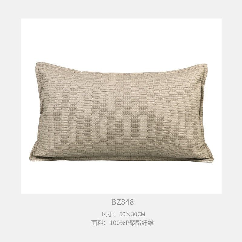 轻奢高级感黑白灰抱枕r床旗搭毯酒店民宿样板间床品组合多件套图片