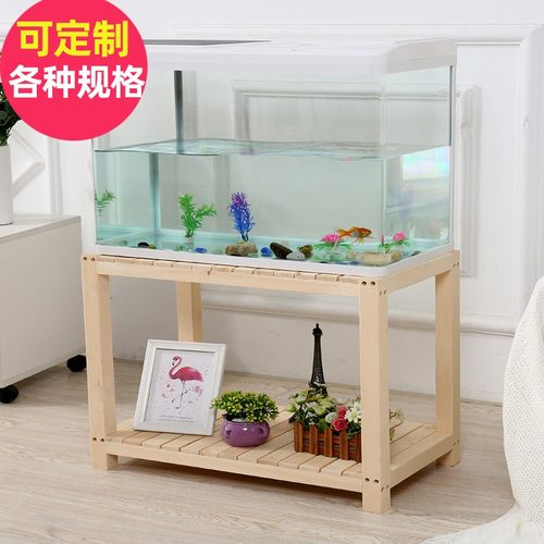 实木鱼缸架子底柜底座水族箱桌子木质置物架龟缸架U双多层置物定