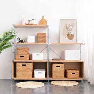 日式落地置架物厨房简约收纳展示柜北F欧书房多层架子阳台置物储