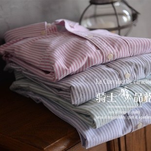 细条纹牛津纺衬衫男 全棉纯棉衬衣布寸秋长袖