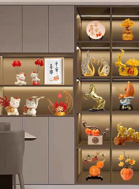 厂促速发新房酒柜件饰品家装居发财鹿客厅玄关电视柜摆工艺礼品摆
