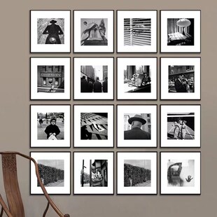 高级相框定制照片墙婚纱照相框 挂墙宫格相框相片打印加相框黑色