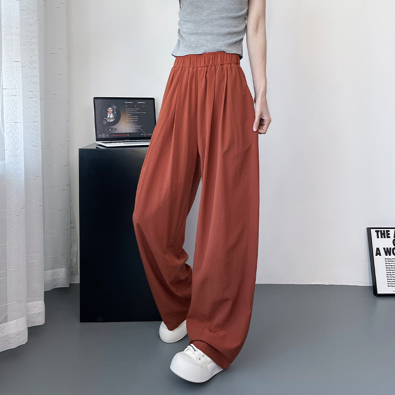 阔腿裤女大码胖mm2024夏季新款宽松显瘦直筒休闲裤垂感拖地长裤子
