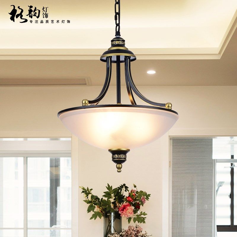 美式复古半吊灯卧室灯餐厅灯现代简约书房走廊门厅过道工程铁艺灯,家装灯饰光源,餐厅吊灯,淘宝优惠券,粉丝福利购,淘宝优惠卷
