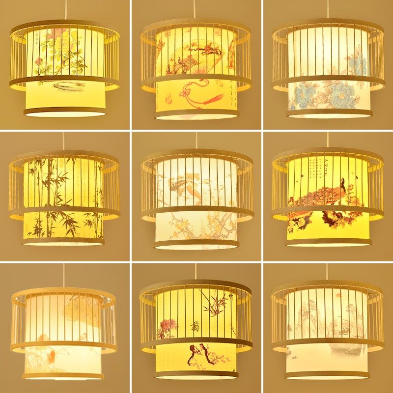 新中式竹艺竹编灯笼吊灯创意禅意餐厅火锅店餐饮店专用高亮带射灯,家装灯饰光源,餐厅吊灯,淘宝优惠券,粉丝福利购,淘宝优惠卷