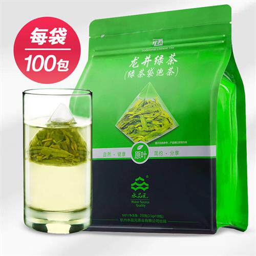 2025龙井原叶茶叶绿茶玉米纤维袋泡茶包口粮新茶餐饮网咖100包
