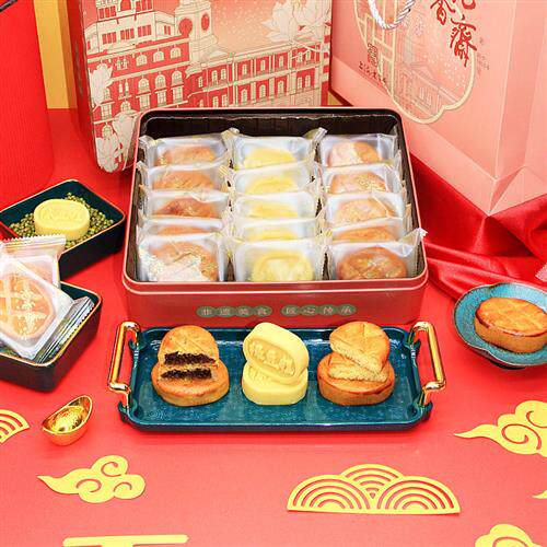老香斋高端定制春节年货礼盒装绿豆糕椰蓉饼陈皮饼上海特产老字号