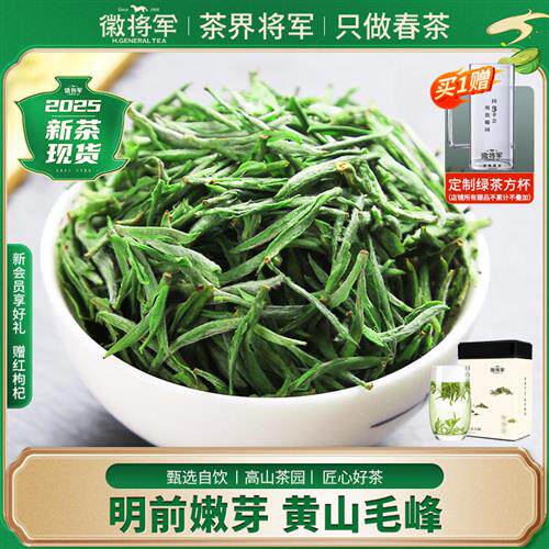 徽将军2025新茶明前特级黄山毛峰安徽绿茶茶叶正品毛尖罐装250g
