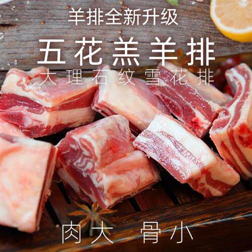 北大羊肉哥 锡鲜生1扇羊排1.8斤新鲜冷冻内蒙古散养有机羊肉火锅