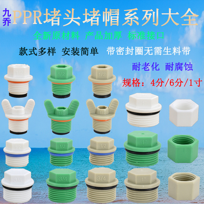 PPR20 25 32堵头4分堵帽6分1寸外丝堵测压管堵白绿色灰色接头配件