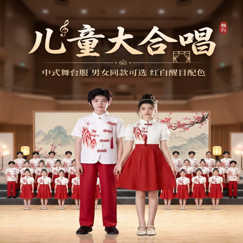 国庆儿童合唱服中小学生诗歌朗诵