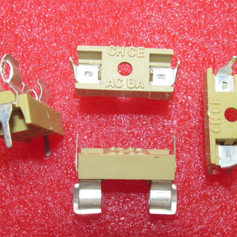 保险管座5x20mm保险管座镀银6A 焊板纯铜镀银 夹片弹性好高品质图片