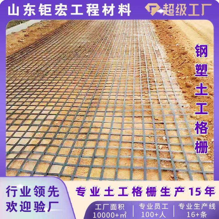 高强度钢塑土工格栅高速公路用土工格栅GSZ50GSZ80KN钢塑土工格栅