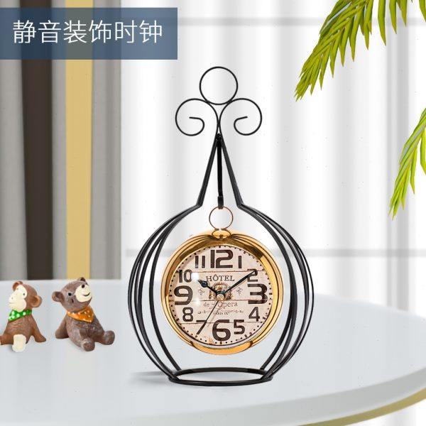 轻奢北欧风台式座钟桌面装饰台钟客厅摆件创意床头学生静音钟表,家居饰品,台钟/闹钟,淘宝优惠券,粉丝福利购,淘宝优惠卷