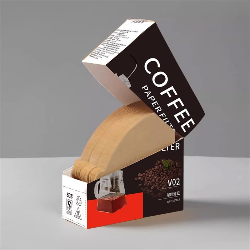 咖啡滤纸扇形滴漏式手冲咖啡挂耳滤D纸v02滤杯原木浆咖啡过滤纸