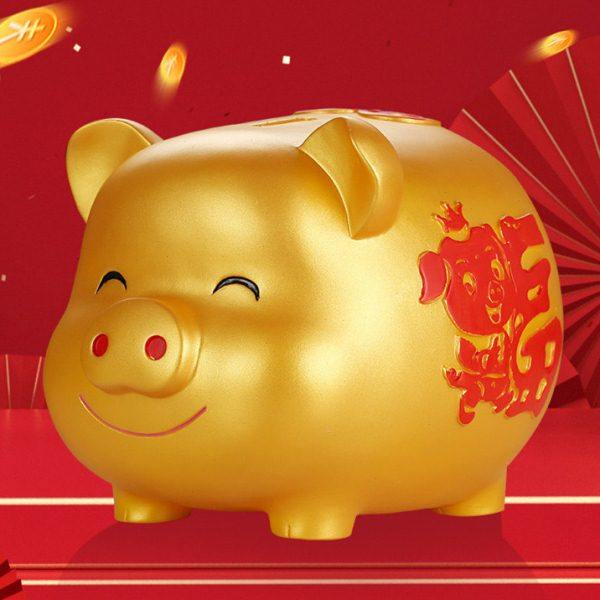 生肖猪金猪儿童存钱罐只进不出防摔卡通福猪大容量储蓄罐生日礼物