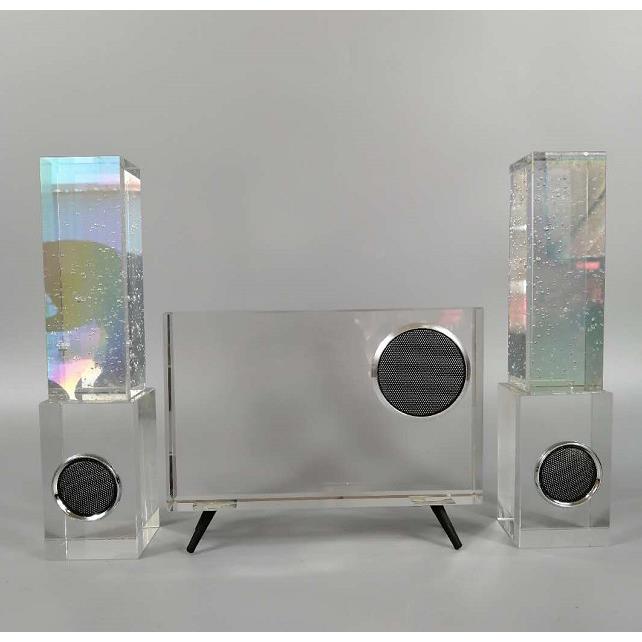 现代简约创意水晶音响水晶摆件样板房售楼处桌面电视柜软装饰品