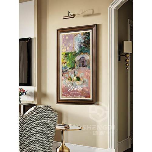 入户玄关装饰画美式风格挂画复古风景油画欧式壁画楼梯走廊壁画