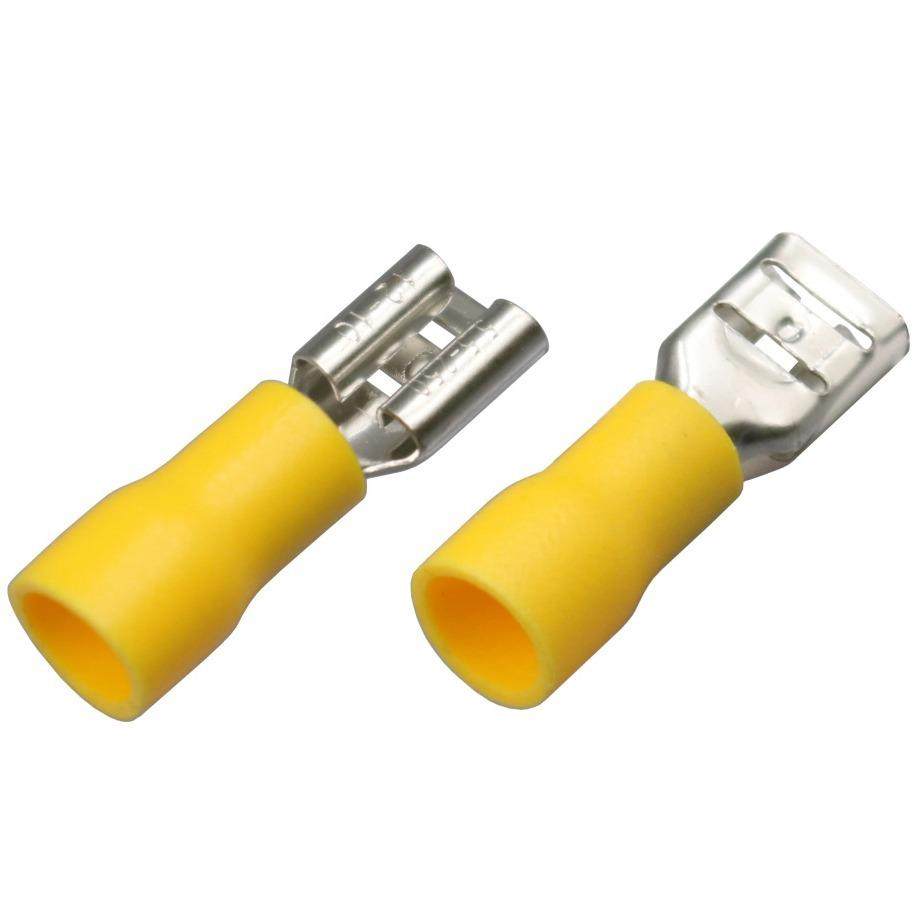 供应预绝缘公母对插端子，250插簧，6.3母端子,符合UL