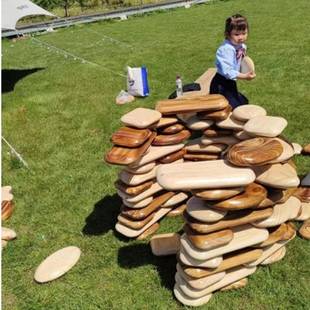 儿童户外大型自搭碳化清水鹅卵石仿真积木幼儿园新款玩具区域材料