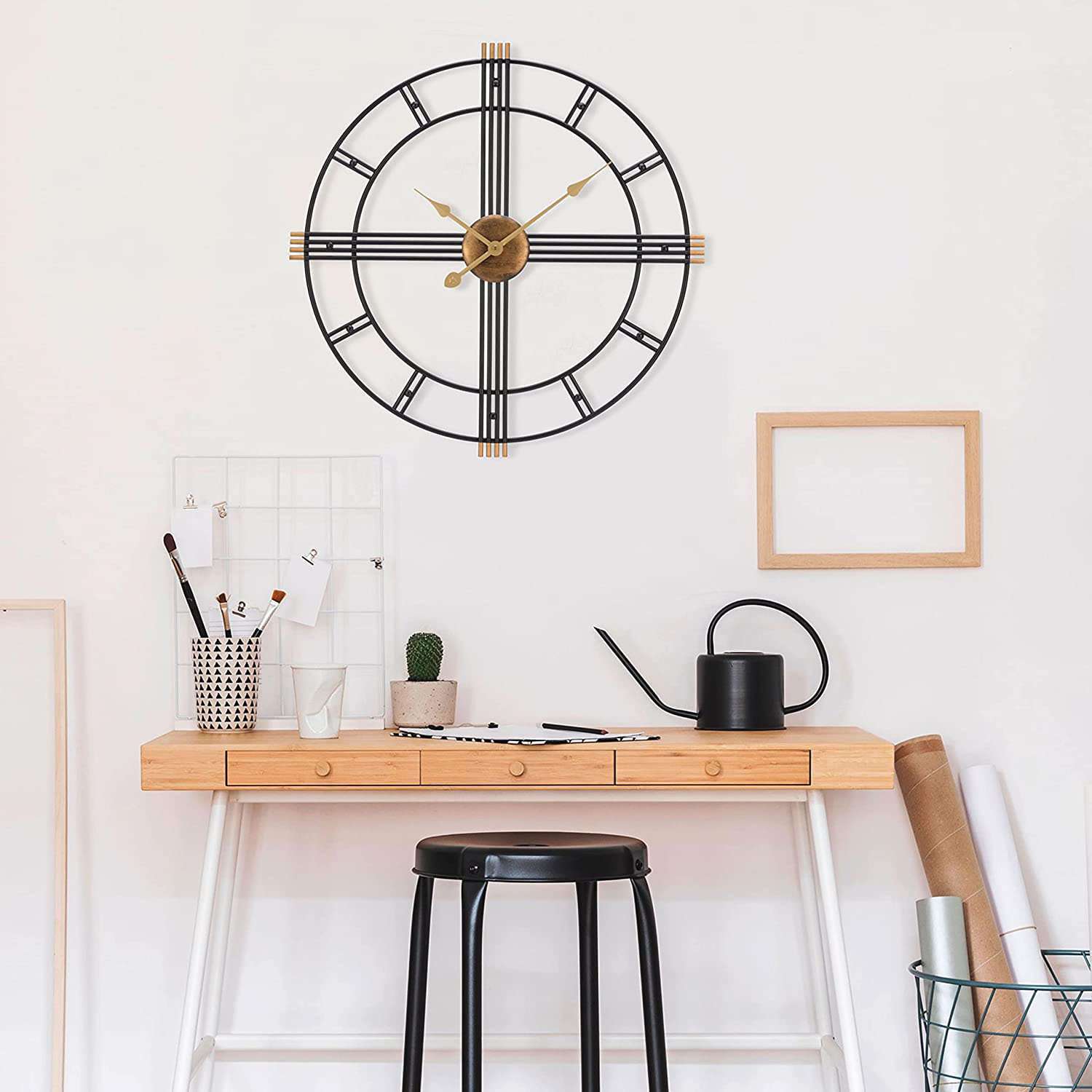 热卖欧式时钟铁艺创意挂钟墙壁装饰wall clock复古客厅钟表