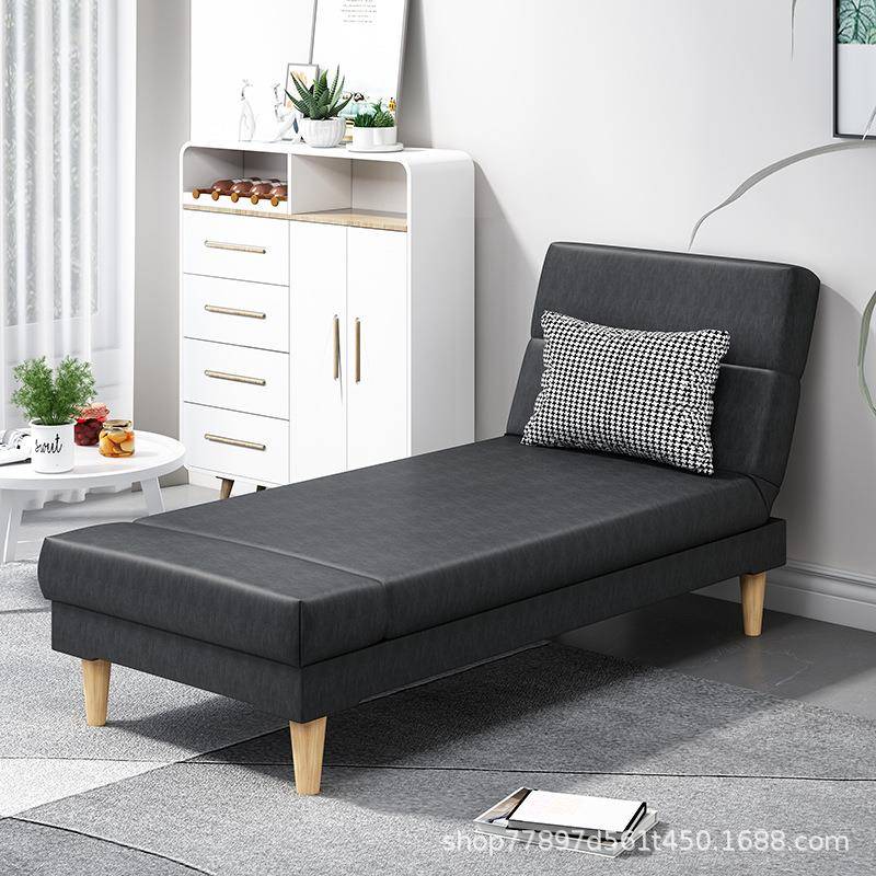 多功能两用躺椅皮革客厅可折叠沙发仿皮pu三人出租房沙发床贵妃椅