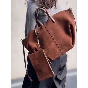 法国Polen麂皮翅膀包复古单肩腋下摩登时尚 大容量通勤大容量