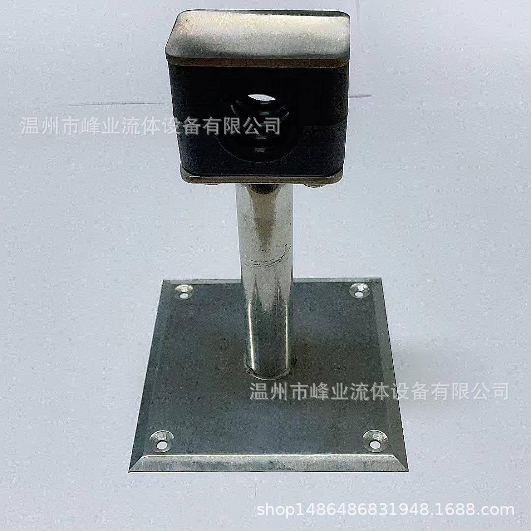 304不锈钢方板塑料管支架带防尘盖板四方底盘防静电管子夹固定管