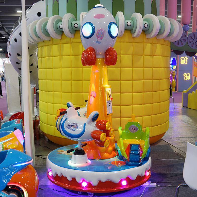 新款室内儿童乐园六人旋转木马摇摇车电玩城三人转马投币游乐设备