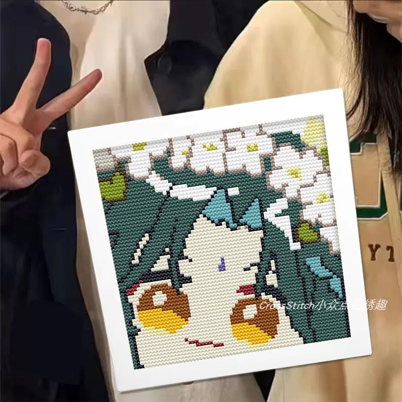 年轻人的十字绣魁卡通动漫人物刺绣小件带框桌面装饰初学者手工绣