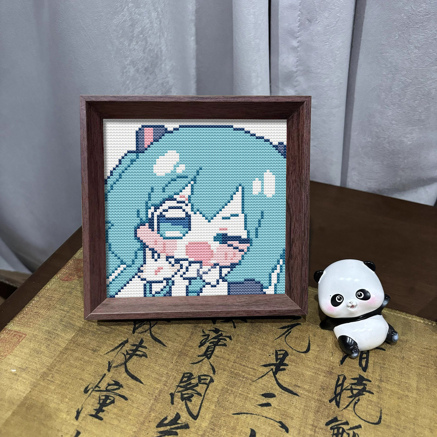 初音未来十字绣2026新款线绣带框卡通动漫人物款小幅刺绣手工礼物