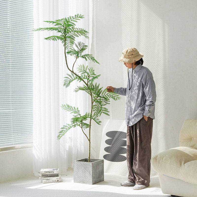 新款蓝花楹仿真绿植落地盆栽仿生植物摆件室内客厅沙发旁装饰树