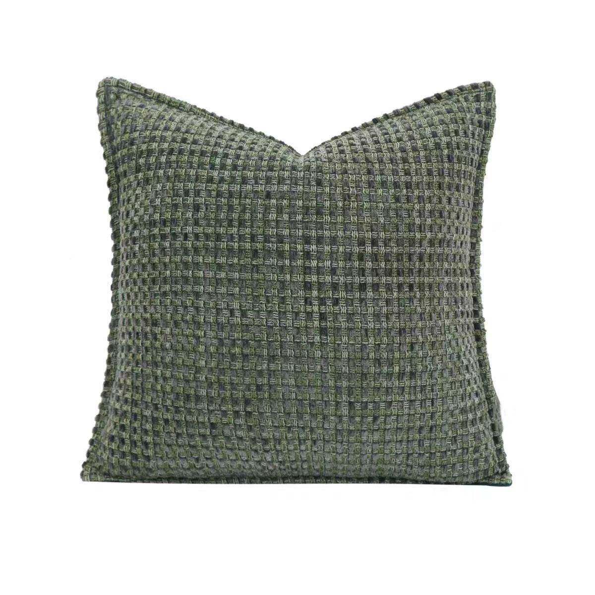 板客间厅抱枕轻奢简房NWC约现代样软装沙发靠垫方枕样板酒店墨绿