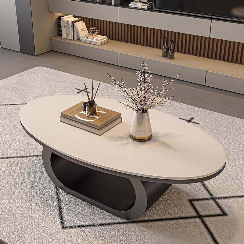 家现代简约椭圆形岩VUE板茶几客小厅户型用极简茶桌创意异组形合