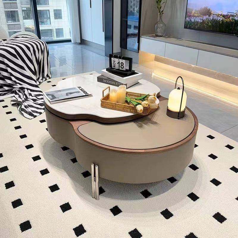 微晶石马鞍皮几客厅升降226旋转小户型家款用2创意设计师025新茶