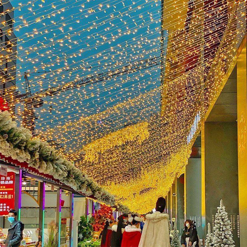 户外防水太阳能led彩灯闪灯串灯室外灯光氛围灯带节日装饰跨境