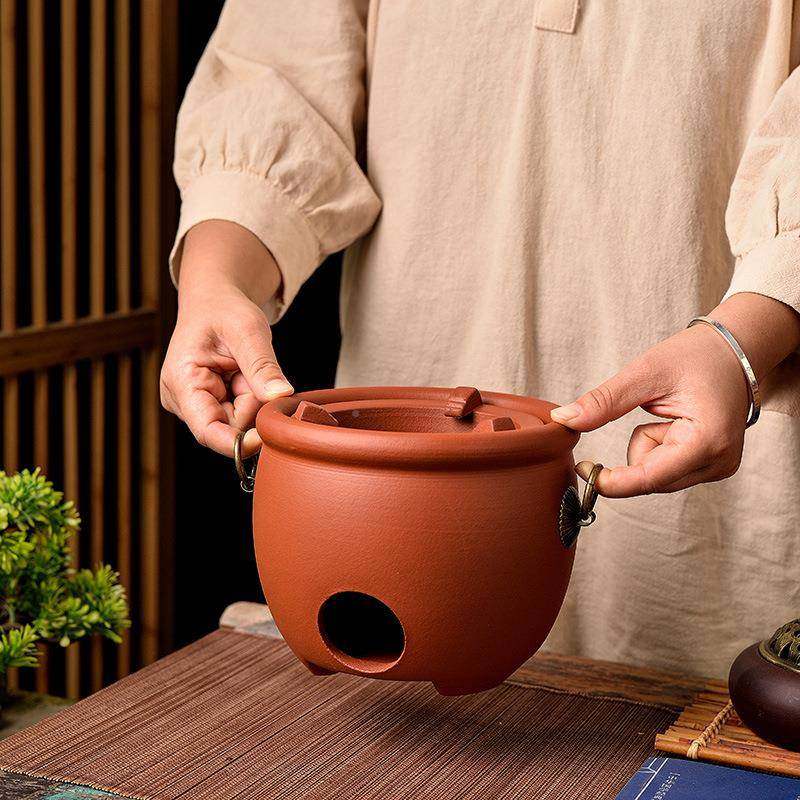 中式耐热潮汕红紫砂炭炉砂铫壶DGU围炉烧煮茶煤碳炉朱泥壶可泥跳,餐饮具,煮茶炭,淘宝优惠券,粉丝福利购,淘宝优惠卷