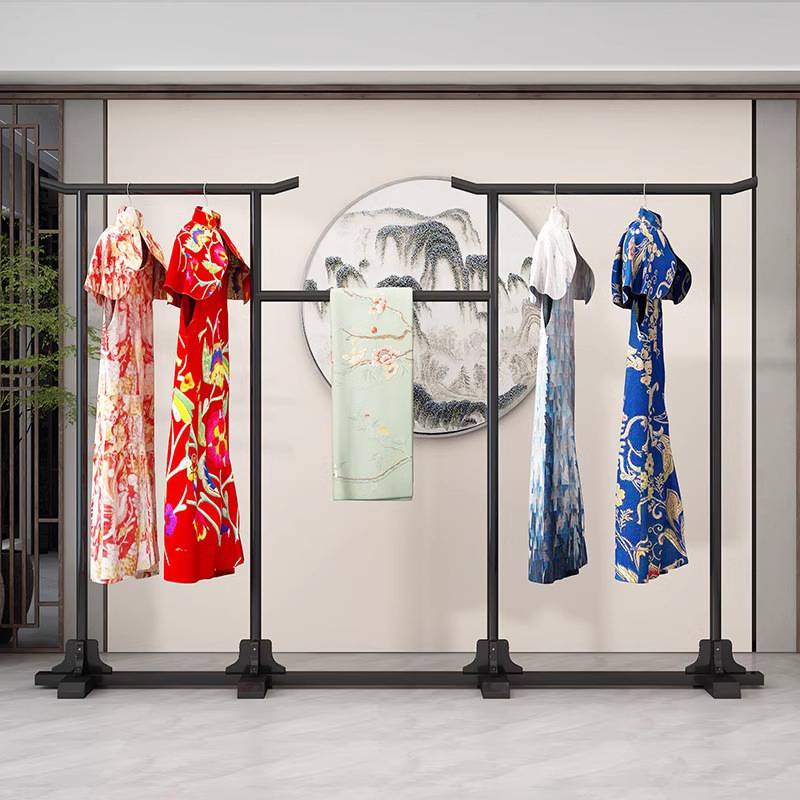 新款衣帽架简约中式挂衣架实木落地衣架卧室服装展示架子挂衣架