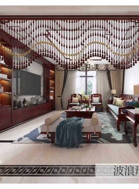 桃木厨葫芦水晶帘卧室隔IYE门帘断玄关过珠道客厅厕所免打孔房挂