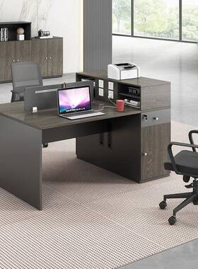 公桌椅组现代简约2/4/6人位工桌财DDP务办桌职员桌办员公室合电脑