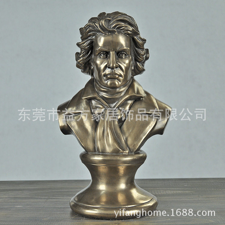 欧式铸铜贝多芬 莫扎特 莎士比亚人像雕塑摆件 客厅书房装饰摆设