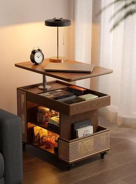 降全实木几无级升茶客家厅用带轮沙发hsf46547边柜移动多功能推车