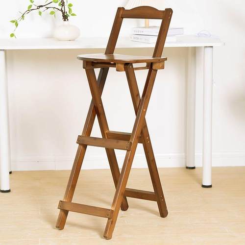 热销吧台家用楠竹现酒吧椅靠背子折叠高凳椅子代简约高BTY-HY脚椅